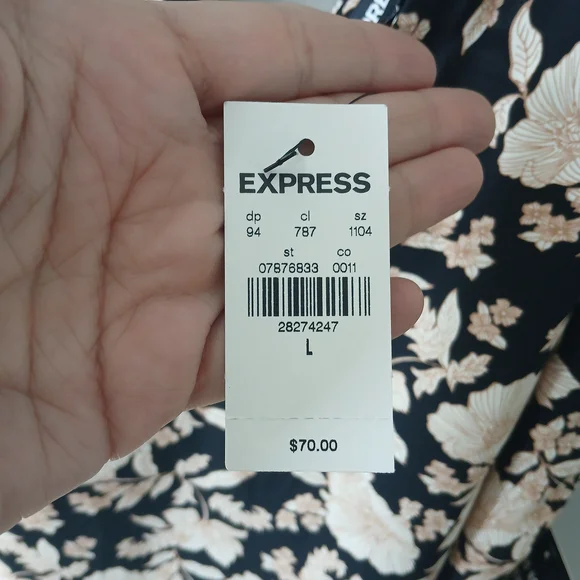 Express Women's Size Large Shift Slip Dress V-neck Sleeveless Floral NWT $70.00! - Picture 7 of 16